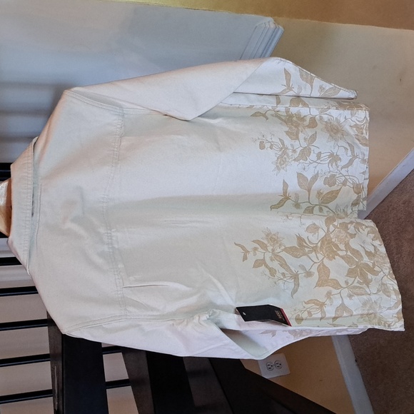 Vans Drill Chore Coat Jacket Mens S. Women M. Cream Ivory Floral Snap Size NWT - Picture 3 of 6